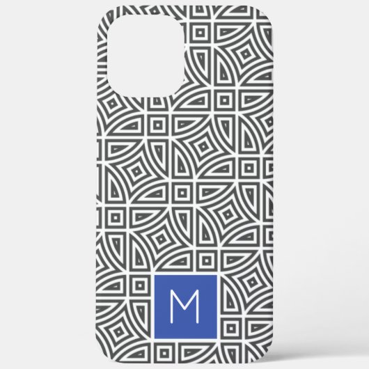 Aangepaste monogram Abstracte patroontelefoongeval Case-Mate iPhone Case (Achterkant)