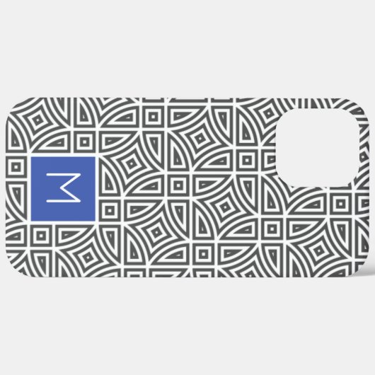 Aangepaste monogram Abstracte patroontelefoongeval Case-Mate iPhone Case (Achterkant (horizontaal))