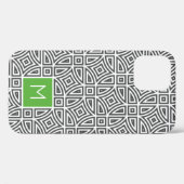Aangepaste monogram Abstracte patroontelefoongeval Case-Mate iPhone Case (Achterkant (horizontaal))