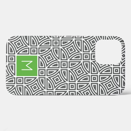 Aangepaste monogram Abstracte patroontelefoongeval Case-Mate iPhone Case (Achterkant (horizontaal))