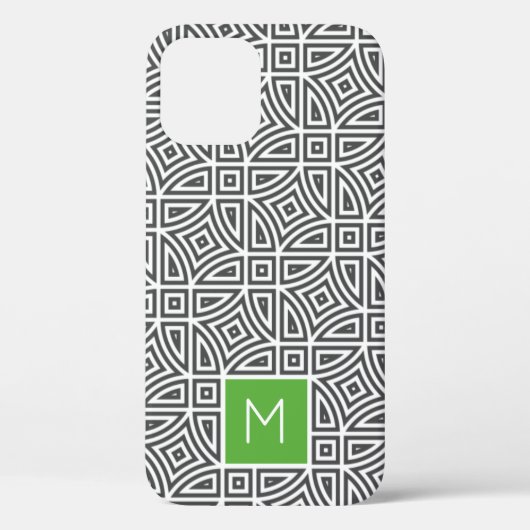 Aangepaste monogram Abstracte patroontelefoongeval Case-Mate iPhone Case (Achterkant)