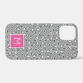 Aangepaste monogram Abstracte patroontelefoongeval Case-Mate iPhone Case (Achterkant (horizontaal))