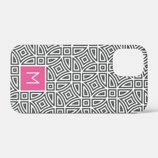 Aangepaste monogram Abstracte patroontelefoongeval Case-Mate iPhone Case (Achterkant (horizontaal))