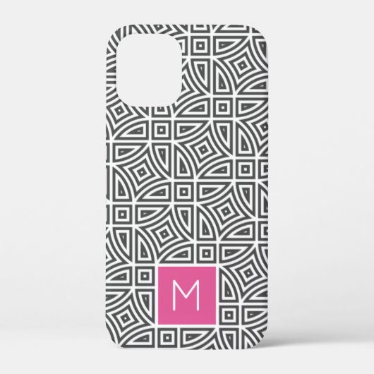 Aangepaste monogram Abstracte patroontelefoongeval Case-Mate iPhone Case (Achterkant)
