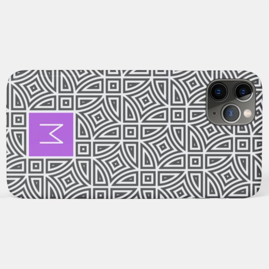 Aangepaste monogram Abstracte patroontelefoongeval Case-Mate iPhone Case (Achterkant (horizontaal))