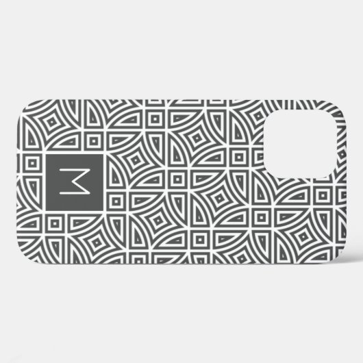 Aangepaste monogram Abstracte patroontelefoongeval Case-Mate iPhone Case (Achterkant (horizontaal))