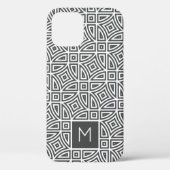 Aangepaste monogram Abstracte patroontelefoongeval Case-Mate iPhone Case (Achterkant)