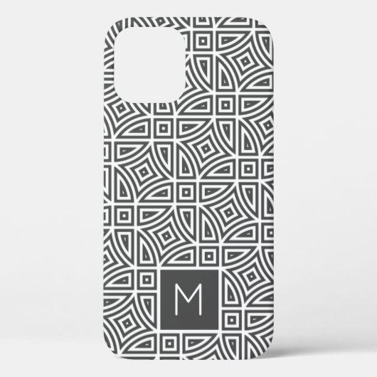 Aangepaste monogram Abstracte patroontelefoongeval Case-Mate iPhone Case (Achterkant)