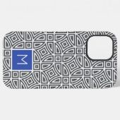 Aangepaste monogram Abstracte patroontelefoongeval iPhone Hoesje (Achterkant horizontaal)