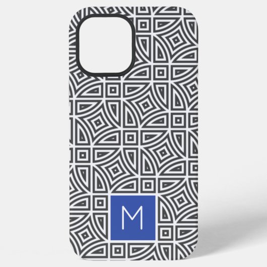 Aangepaste monogram Abstracte patroontelefoongeval iPhone Hoesje (Achterkant)