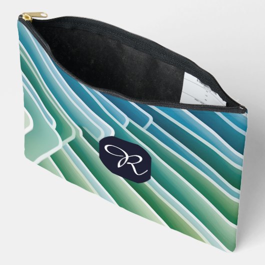 Aangepaste Monogram Accessoirezak – Modern Abstrac Etui (Open)