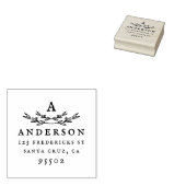 Aangepaste  Monogram Achternaam Retouradres Rubberstempel (Gestempeld)