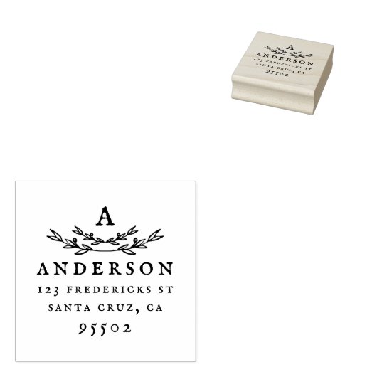 Aangepaste  Monogram Achternaam Retouradres Rubberstempel (Gestempeld)