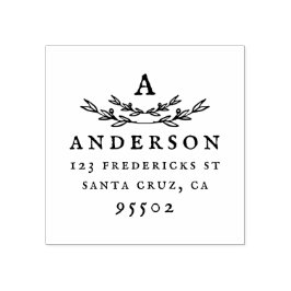 Aangepaste  Monogram Achternaam Retouradres Rubberstempel