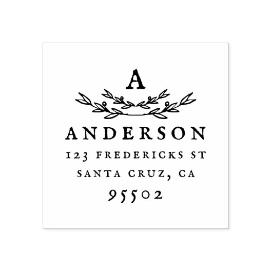 Aangepaste  Monogram Achternaam Retouradres Rubberstempel (Afrduk)