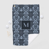 Aangepaste Monogram Art Deco Golfhanddoek (Insitu)