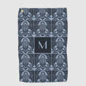 Aangepaste Monogram Art Deco Golfhanddoek (Voorkant)