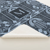 Aangepaste Monogram Art Deco Sherpa Deken (3/4)