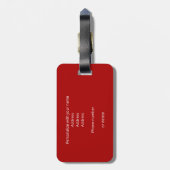 aangepaste monogram atleten rood zwart voetbal bagagelabel (Achterkant verticaal)