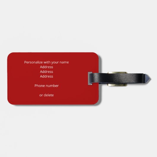 aangepaste monogram atleten rood zwart voetbal bagagelabel (Achterkant horizontaal)