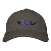 Aangepaste Monogram Aviation Laurels Pilot Wings Geborduurde Pet (Voorkant)