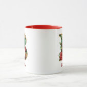 Aangepaste Monogram B Kerst Rood Goud Mok (Midden)