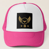 Aangepaste Monogram B Letter met Wings afbeelding- Trucker Pet (Voorkant)