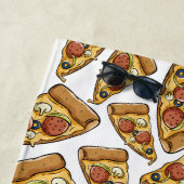 Aangepaste monogram badhanddoek Pizza Pattern (In situ)