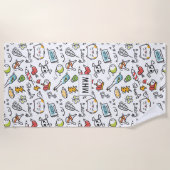 Aangepaste monogram badhanddoek van het Kawaii Pat (Voorkant)