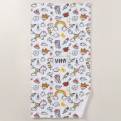 Aangepaste monogram badhanddoek van het Kawaii Pat (Voorkant)