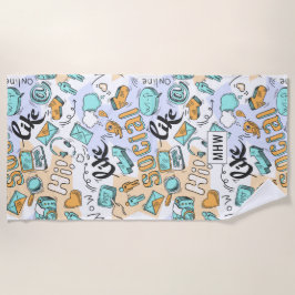 Aangepaste monogram badhanddoek voor sociale media