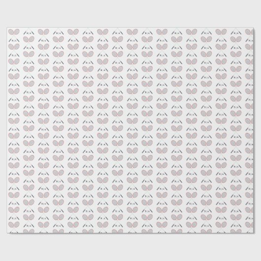 Aangepaste Monogram Badminton Racket Patroon Wrapp Cadeaupapier (Vlak)