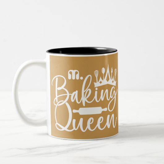 Aangepaste Monogram Baking Queen Moeders Gift Tweekleurige Koffiemok (Links)