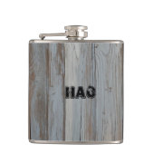 Aangepaste monogram Barn Wood Liquor Hip Flask Heupfles (Voorkant)