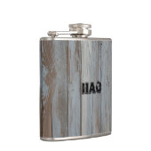 Aangepaste monogram Barn Wood Liquor Hip Flask Heupfles (Rechts)