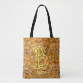 Aangepaste monogram beginletter naam Schattige rub Tote Bag (Voorkant)