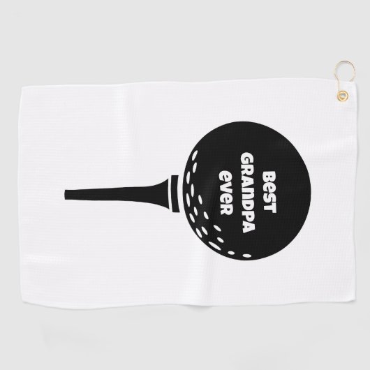 Aangepaste Monogram Beste opa ooit Golfhanddoek (Horizontaal)
