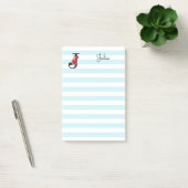 Aangepaste monogram bewerkbare J tekst rode bloem Post-it® Notes (Kantoor)