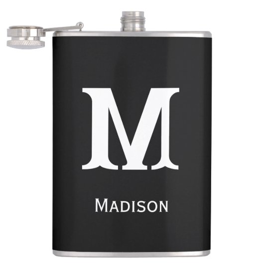 Aangepaste monogram bierfles heupfles (Geopend)