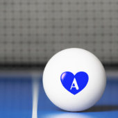 Aangepaste monogram Big Blue Heart Ping Ball (Net)