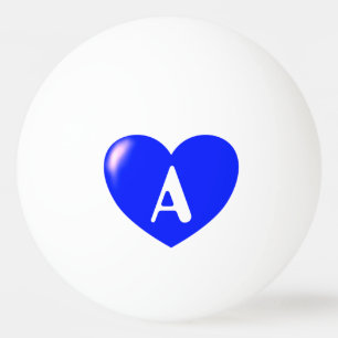 Aangepaste monogram Big Blue Heart Ping Ball