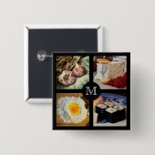 Aangepaste monogram bijvoegen 5 vierkante button 5,1 cm (Voorkant /achterkant)