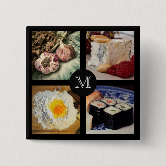 Aangepaste monogram bijvoegen 5 vierkante button 5,1 cm (Voorkant)