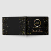 Aangepaste monogram | Black Gold Graduation Party Gastenboek (Volledig)