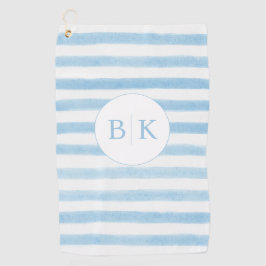 Aangepaste Monogram Blauw Gestreepte Golfhanddoek