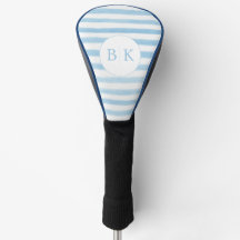 Aangepaste Monogram Blauw Gestreepte Golfkop Hoesj