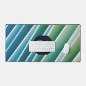 Aangepaste Monogram Blauw Groen Abstract Desk Mat (Keyboard & Muis)
