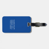 Aangepaste Monogram Blauw Wit Naam Bagagelabel (Achterkant horizontaal)