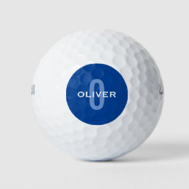 Aangepaste Monogram Blauw Wit Naam Golfballen