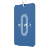 Aangepaste Monogram Blauw Wit Naam Luchtverfrisser (Links)